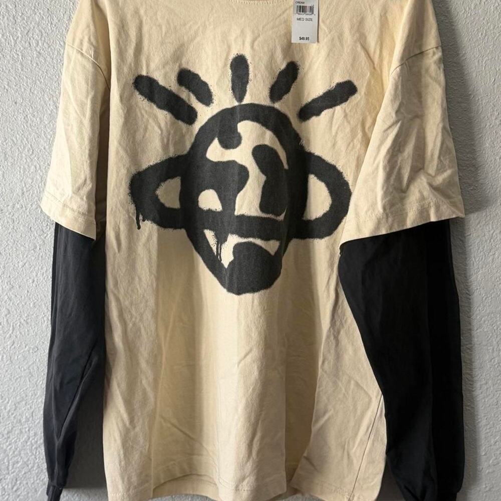 Pacsun mens cream and black